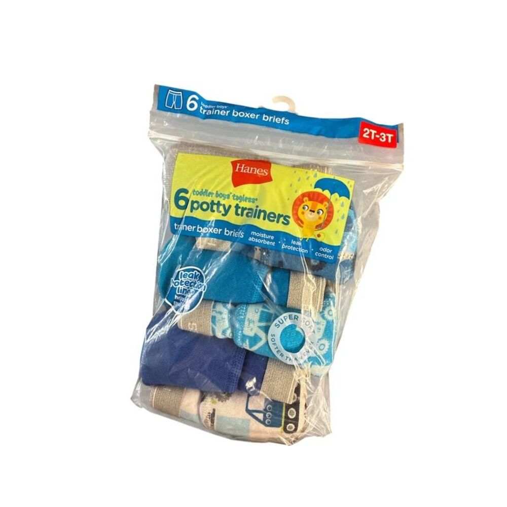 Hanes 6 toddler boys trainer boxer briefs 2T-3T